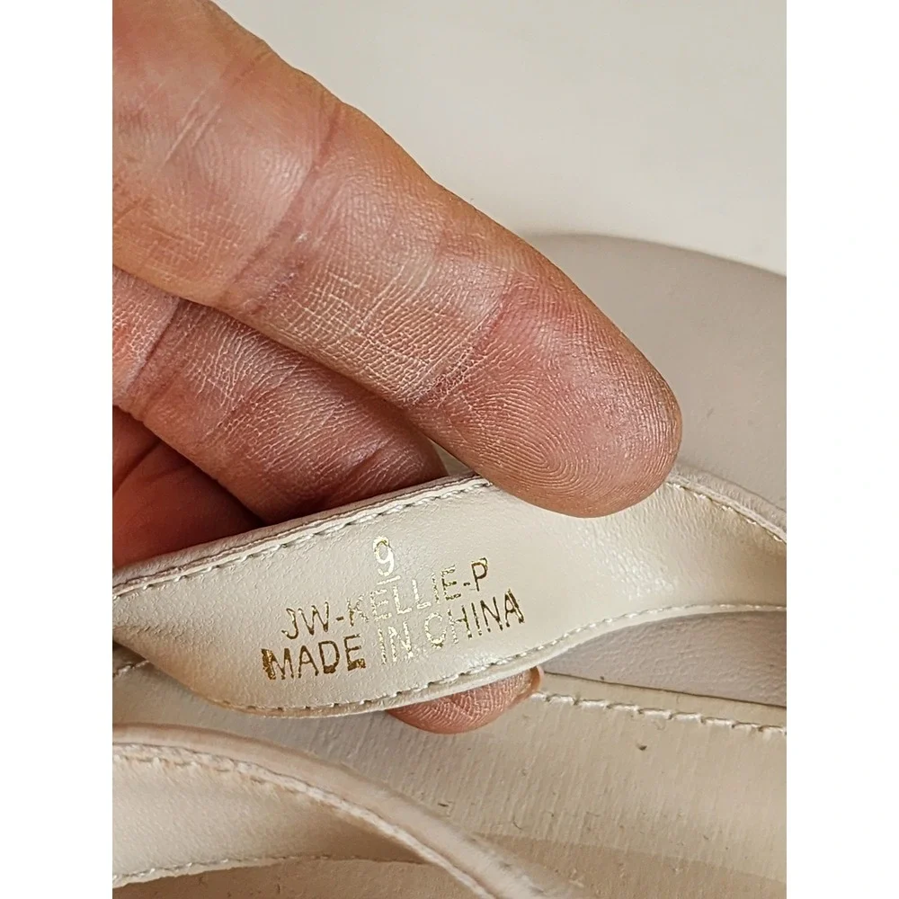 Jason Wu Kellie-P Cream Leather Block Heel Strappy Sandals Square Toe NWT 9